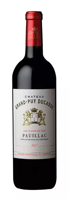 Vin rouge AOP Pauillac 5ème grand cru classé Château Grand-Puy Ducasse 2017 CLASSED RED FRECH WINE